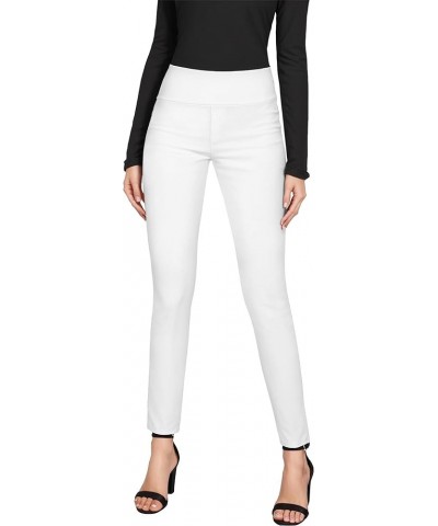 Women‘s Super Comfy Ultra Stretch with Full Elastic Waist Pull On Millennium Twill Pants White $13.48 Pants