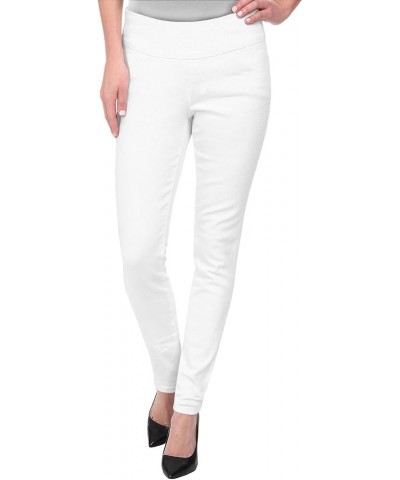 Women‘s Super Comfy Ultra Stretch with Full Elastic Waist Pull On Millennium Twill Pants White $13.48 Pants