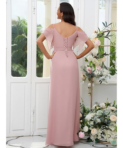 Women's Off The Shoulder Chiffon Bridesmaid Dress for Wedding Split Long Formal Dress Teal $25.85 Dresses