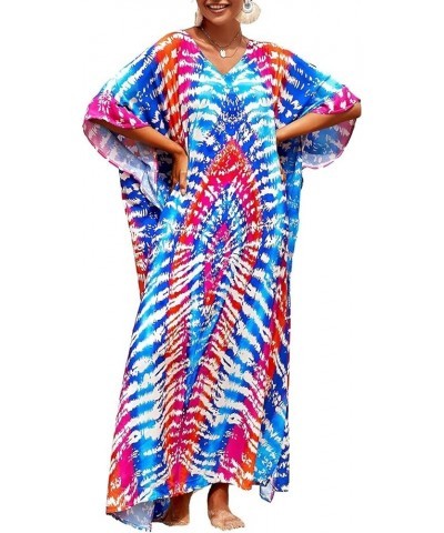 Ethnic Print Kaftan Dresses for Women Plus Size Turkish Swimsuit Cover Ups Long Beach Caftans Ethnic Print 15 $18.28 Swimsuits