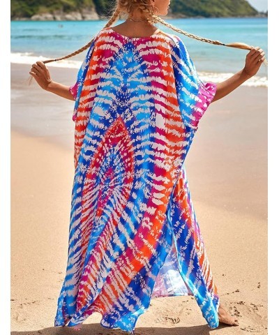 Ethnic Print Kaftan Dresses for Women Plus Size Turkish Swimsuit Cover Ups Long Beach Caftans Ethnic Print 15 $18.28 Swimsuits