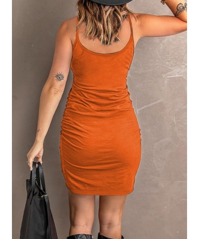 Sundress for Women 2024 Summer Sleeveless Sexy Spaghetti Strap Dresses Scoop Neck Wrap Dress X-orange $19.03 Dresses