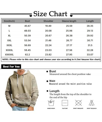 Casual Hoodies for Men Ethinic Aztec Graphic Print Pullover Hoodie Oversized Long Sleeve Drawstring Sweatshirt 04-khaki $11.0...