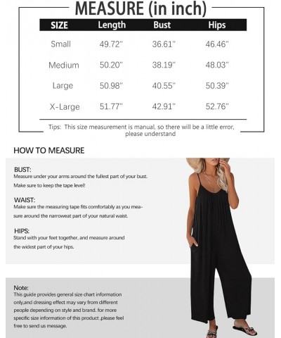 Jumpsuits for Women Loose Casual Sleeveless Adjustable Spaghetti Strap Stretchy Wide Leg Rompers with Pockets Red $12.00 Jump...