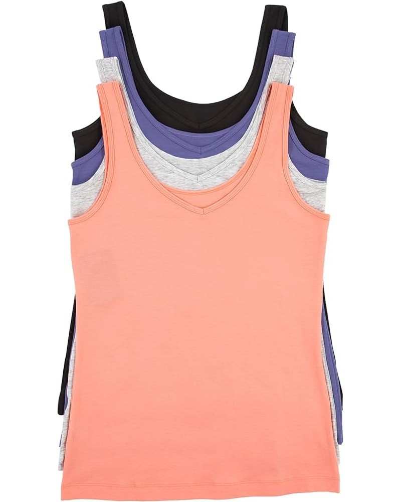 Reversible Cotton Women's Tank Top | 4-Pack Tank Tops, Camisoles Italian Garden $26.97 Tanks