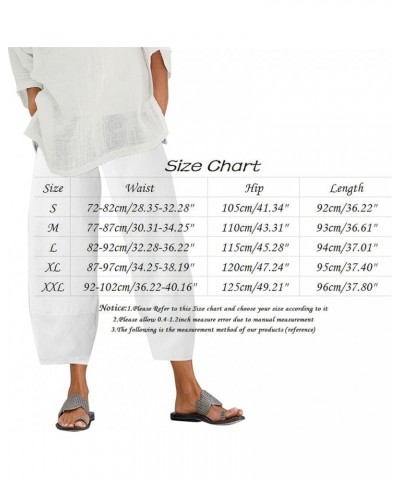 Womens Linen Palazzo Pants 2024 Summer High Slit Wide Leg Smocked High Waist Casual Yoga Pant Trousers with Pockets 1002-dkdf...