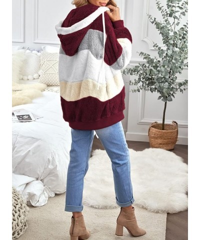 Winter Coats for Women,Women's Winter Fleece Coat with Fur Plus Size Warm Jackets Hoodies Outwear with Pockets B-wine $11.19 ...