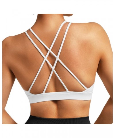 Women Workout Sports Bras Criss Cross Padded Support Yoga Bra Fitness Crop Tank Tops 013white $11.79 Lingerie