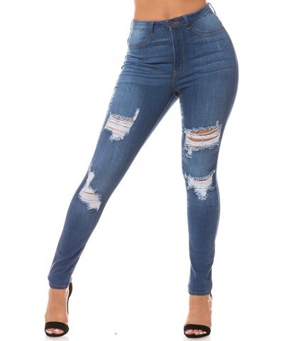 Aphrodite High Waisted Jeans for Women - Hand Sanding Distressed Destroyed Ripped Skinny Fit High Rise Stretch Denim Pants 44...