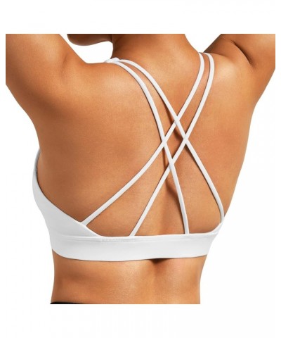 Women Workout Sports Bras Criss Cross Padded Support Yoga Bra Fitness Crop Tank Tops 013white $11.79 Lingerie