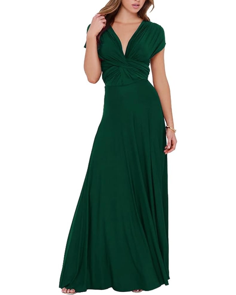 Convertible Warp Maxi Dress Multi Way Wear Party Wedding Bridesmaid Long Dresses Dark Green $15.45 Dresses