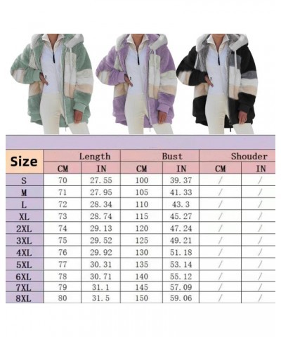 Womens Contrasting Lamb Wool Padded Coat, Winter Windproof Fuzzy Fleece Jacket Hooded Purple $20.57 Jackets