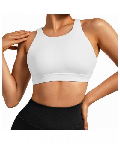 Women Workout Sports Bras Criss Cross Padded Support Yoga Bra Fitness Crop Tank Tops 013white $11.79 Lingerie