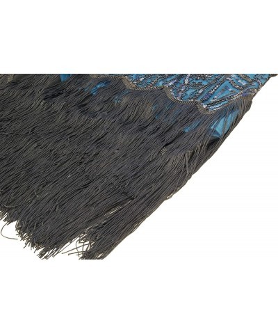 20s Flapper Gatsby Short Sequin Beaded Evening Cocktail Dress with Accessories Set Style02-black&blue $28.00 Sets