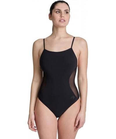 Feel Women's Mesh Panels Closed Back One Piece Swimsuit Elegant Sexy Ladies Bathing Suit Stretchy Swimwear Pool Beach Black $...