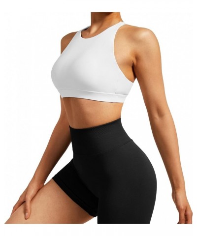 Women Workout Sports Bras Criss Cross Padded Support Yoga Bra Fitness Crop Tank Tops 013white $11.79 Lingerie