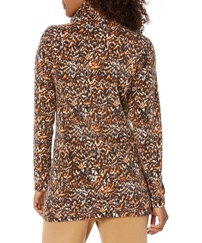 Women's Ali Peak Fleece Tunic Warm Copper Terrain Print $23.09 Jackets