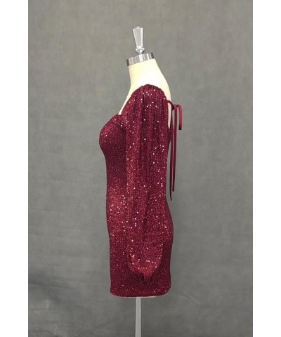 Sequin Long Sleeve Homecoming Dresses for Teens Sparkly Short Prom Dress Mini Tight Cocktail Party Gown Pink $18.00 Dresses