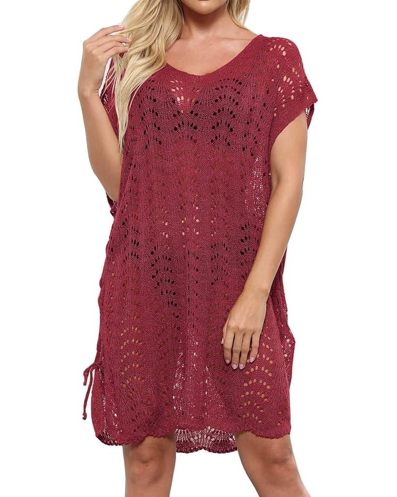 Swimsuit Cover Ups for Women V Neck Loose Beach Bathing Suit Cover Up Purplish Red 933 $14.99 Swimsuits