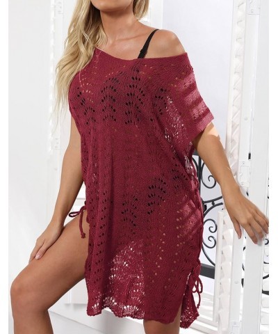 Swimsuit Cover Ups for Women V Neck Loose Beach Bathing Suit Cover Up Purplish Red 933 $14.99 Swimsuits