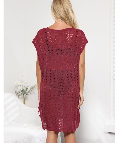 Swimsuit Cover Ups for Women V Neck Loose Beach Bathing Suit Cover Up Purplish Red 933 $14.99 Swimsuits