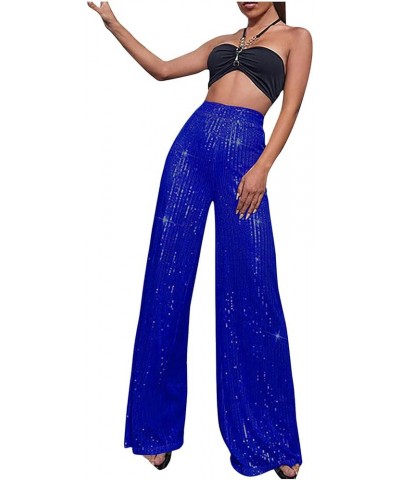 Palazzo Pants for Women Dressy High Waisted Flare Trousers Stylish Loose Lounge Pants Comfy Elegant Wide Leg Pant A02_blue $5...