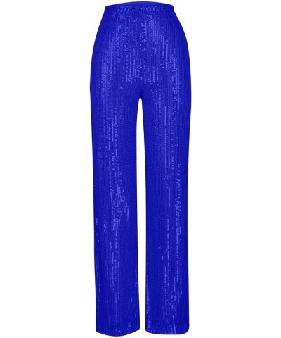 Palazzo Pants for Women Dressy High Waisted Flare Trousers Stylish Loose Lounge Pants Comfy Elegant Wide Leg Pant A02_blue $5...