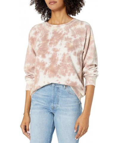 Women's Caroline Raglan Long-Sleeve Fleece Sweatshirt Wheat Tie Dye $19.27 Others