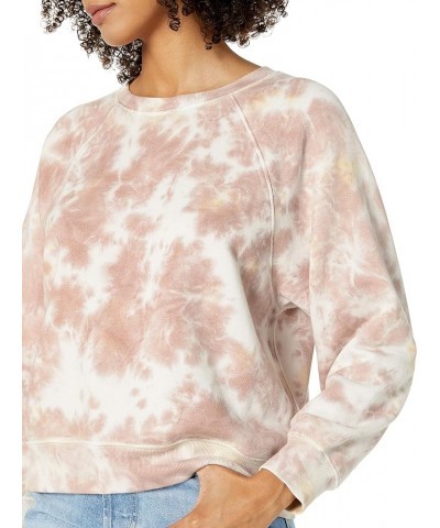 Women's Caroline Raglan Long-Sleeve Fleece Sweatshirt Wheat Tie Dye $19.27 Others