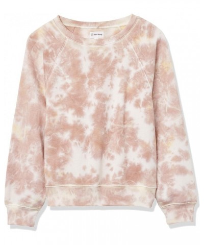 Women's Caroline Raglan Long-Sleeve Fleece Sweatshirt Wheat Tie Dye $19.27 Others