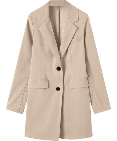 Women's Woolen Blend Coats Winter Notch Lapel Collar Peacoat Overcoat Open Front Cardigan Trench Coats with Belt 6beige $5.89...