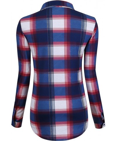 Women's Classic Plaid Shirt Button Down Long Sleeve Blouse 2 $9.80 Blouses