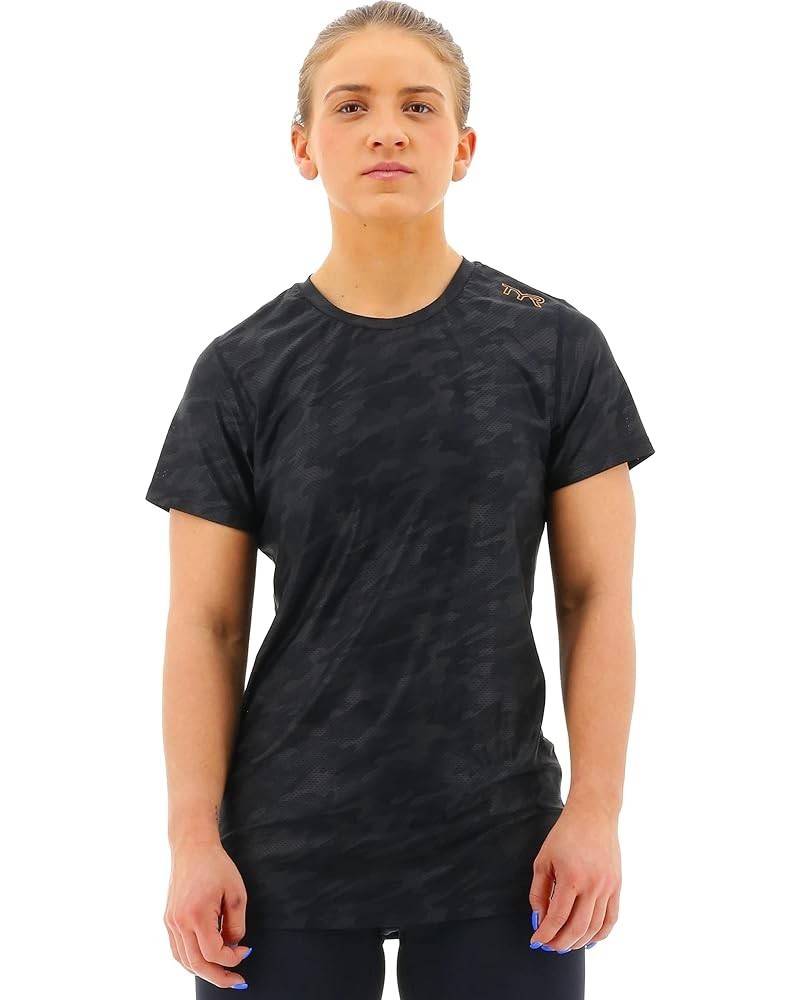 Women's Airtec Performance Short Sleeve Sport Tee X-Large Black Camo $20.80 Activewear