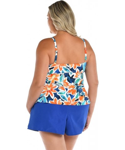 Women's 2-Tiered Ruffle Tankini Swimsuit Top Multi//Joyful Blooms $19.24 Swimsuits