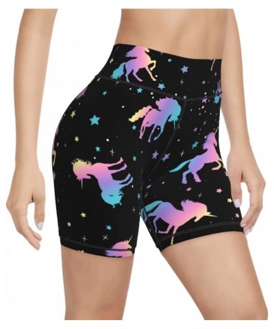 Women's High Waist Bike Shorts for Workout Sports Athletic Running Hiking Biker Yoga Gym Size Pink Black Unicorn $10.98 Activ...