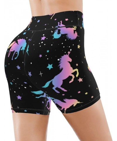 Women's High Waist Bike Shorts for Workout Sports Athletic Running Hiking Biker Yoga Gym Size Pink Black Unicorn $10.98 Activ...