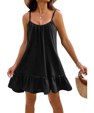 Womens Bathing Suit Cover Up Swim Beach Dresses Cover Ups Spaghetti Straps Swimsuit Coverups Black $15.98 Swimsuits