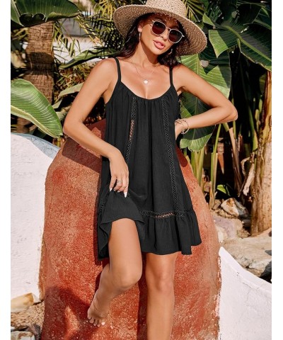 Womens Bathing Suit Cover Up Swim Beach Dresses Cover Ups Spaghetti Straps Swimsuit Coverups Black $15.98 Swimsuits