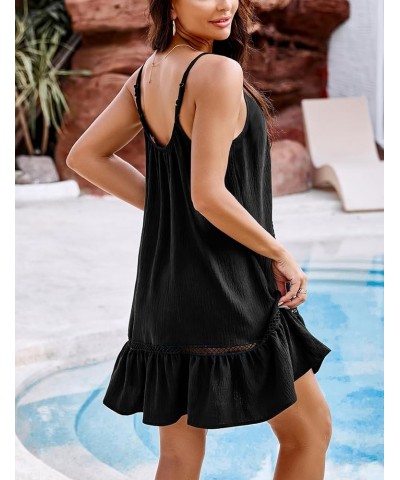 Womens Bathing Suit Cover Up Swim Beach Dresses Cover Ups Spaghetti Straps Swimsuit Coverups Black $15.98 Swimsuits