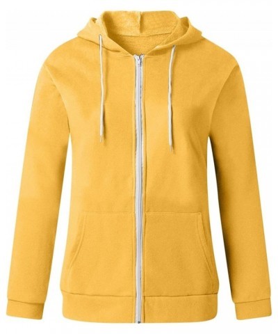 Womens Zip Up Hoodies 2023 Fall Fashion Y2K Sweatshirts Casual Long Sleeve Loose Fit Track Jackets With Pockets A09-yellow $6...