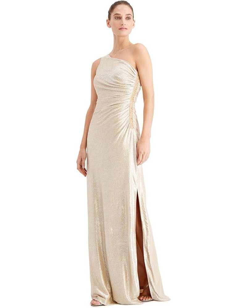 One-Shoulder Gown with Side Ruching and Beaded Detail – Women's Formal Dresses for Special Occasions Buff/Silver 2 $57.33 Dre...