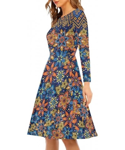 Midi Dresses for Women Fall Long Sleeve Puffy Dress Size S-4XL Ethnic 1 $13.50 Dresses