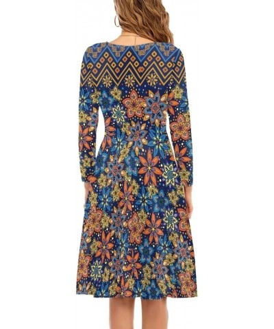 Midi Dresses for Women Fall Long Sleeve Puffy Dress Size S-4XL Ethnic 1 $13.50 Dresses