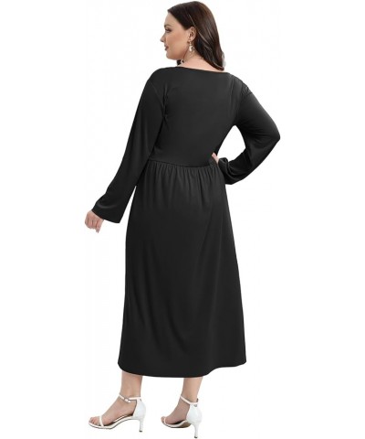 Plus Size Dresses Long Sleeve for Women| Plus Size Maxi Dress with Pockets |Plus Size Casual Floral Dress Black-1 $19.35 Dresses