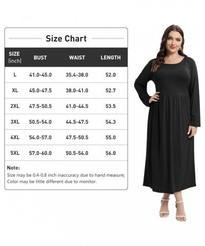 Plus Size Dresses Long Sleeve for Women| Plus Size Maxi Dress with Pockets |Plus Size Casual Floral Dress Black-1 $19.35 Dresses