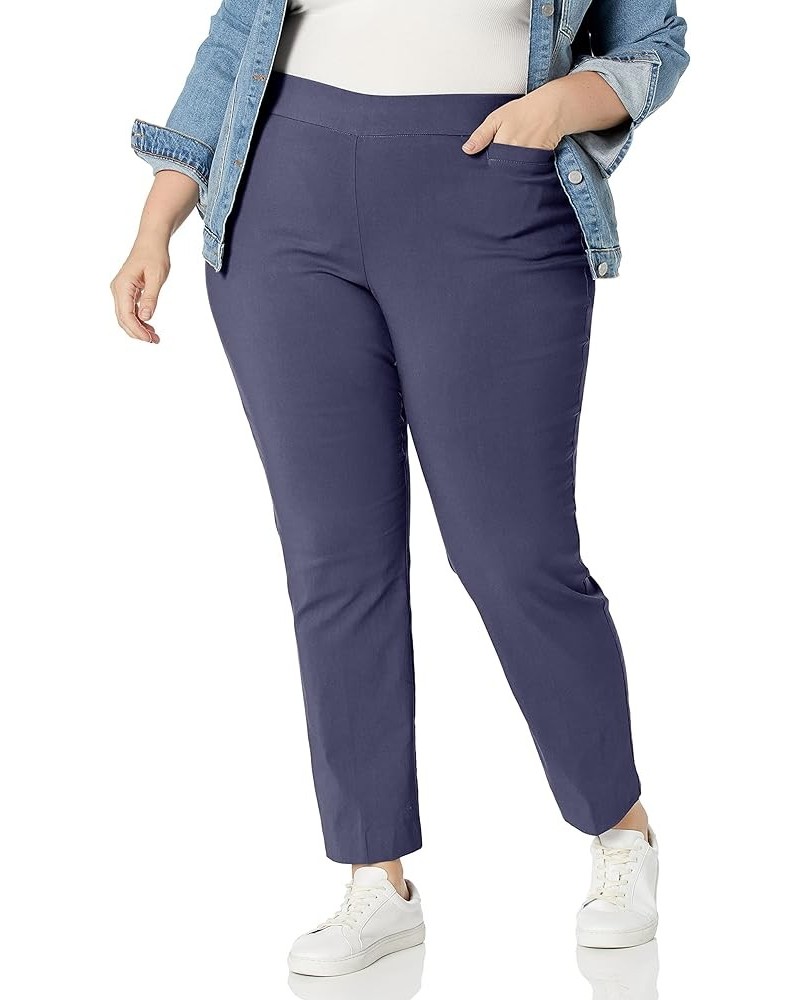 Women's Plus Size Super Stretch Millenium Welt Pocket Pull on Pant Navy $16.09 Pants