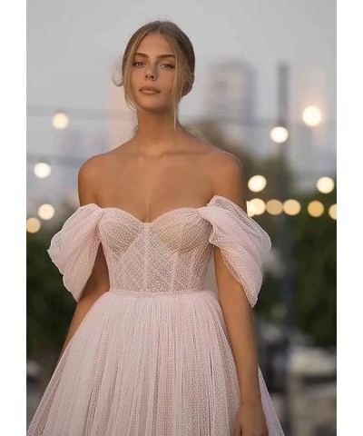 Women's Off Shoulder Prom Dress Puffy Sleeve Tulle Sweetheart Tea Length Ball Gown Formal Evening Party Dress NA12 Sage Green...