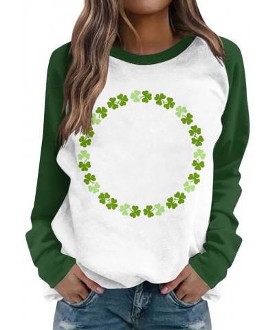 St Patricks Day Women Shirts Trendy for Leggings Spring Long Sleeve Tops Crewneck Blouses Slim Fit Cute Sweatshirts Aw559-lig...