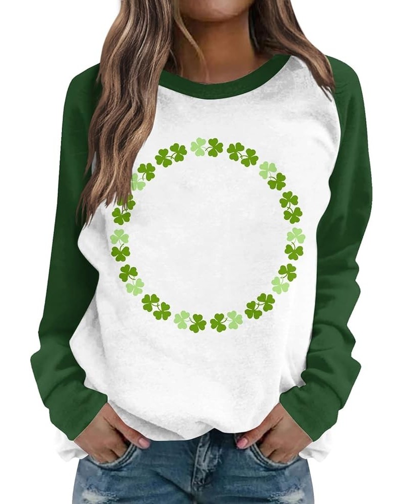 St Patricks Day Women Shirts Trendy for Leggings Spring Long Sleeve Tops Crewneck Blouses Slim Fit Cute Sweatshirts Aw559-lig...