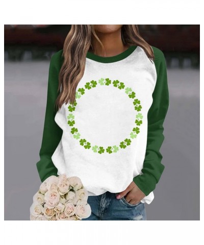 St Patricks Day Women Shirts Trendy for Leggings Spring Long Sleeve Tops Crewneck Blouses Slim Fit Cute Sweatshirts Aw559-lig...